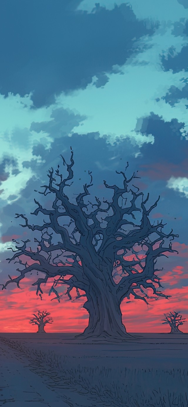 梦幻晚霞草原小径