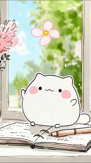 软萌可爱窗边团子