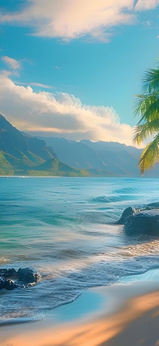初夏椰林大海