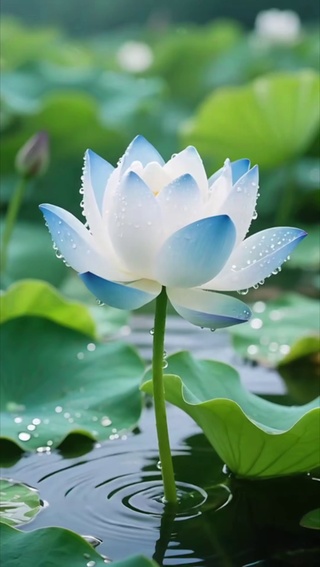 蓝色荷花