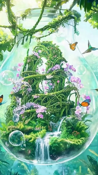 护眼绿景树木河流