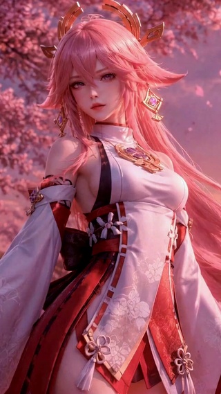 樱花神社粉发美少女