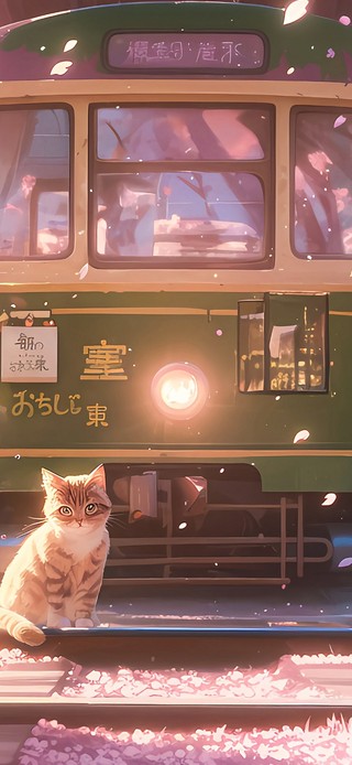 樱花车站小猫