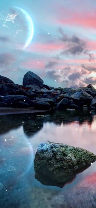 大海晚霞唯美夕阳