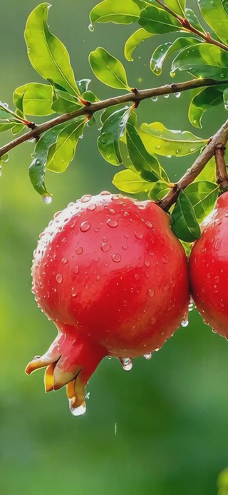 雨中石榴