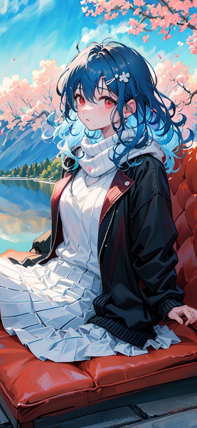 樱花树下美少女