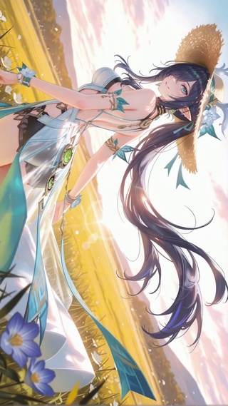 花海草帽女孩