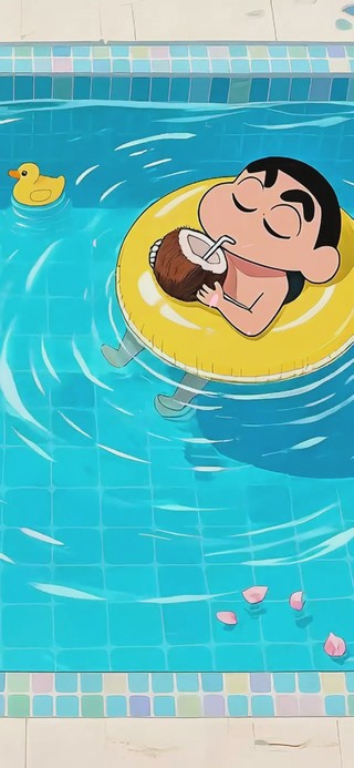小新的夏日泳池 悠闲时光大作战