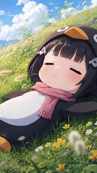 草地上的企鹅