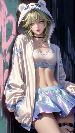 街头甜酷涂鸦少女