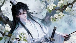 花树上古风白衣帅哥