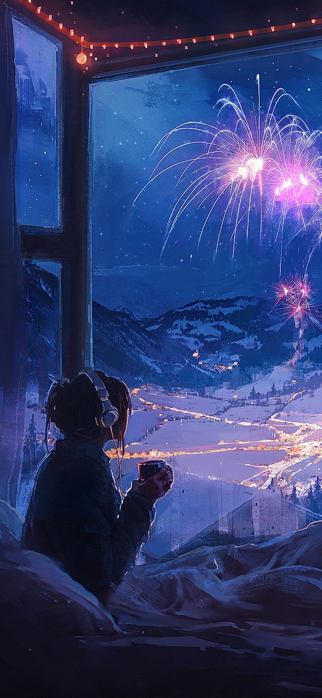 治愈系夜晚烟花