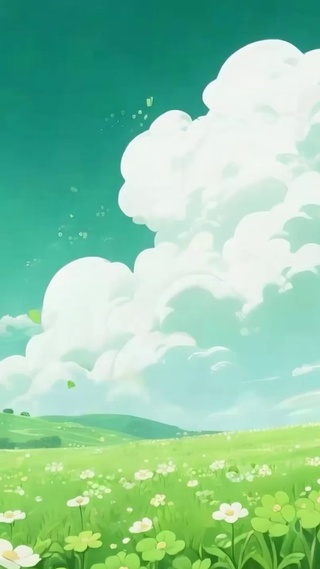 护眼白云树木