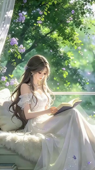 休闲看书女孩