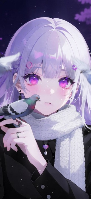 紫雪羽女孩唯美