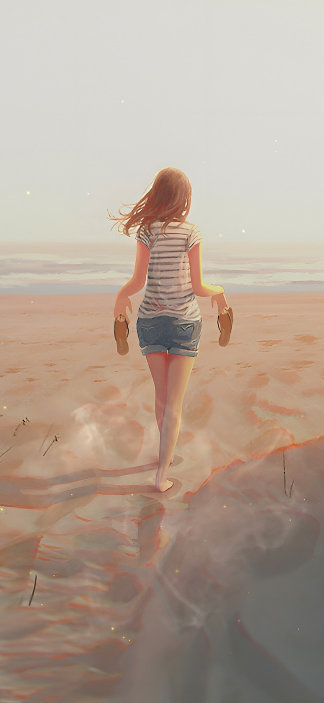 4k夏日海滩女孩