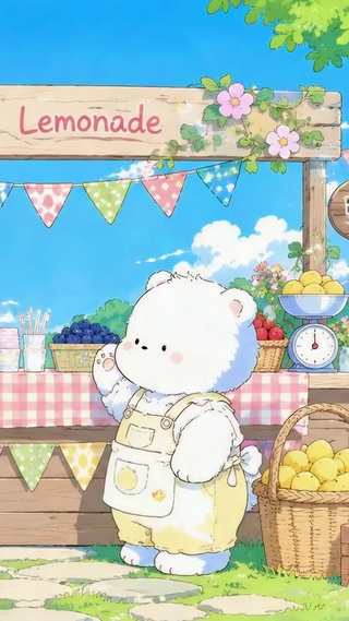 夏日小熊柠檬水摊
