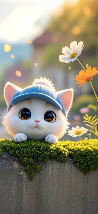 三只白色小猫