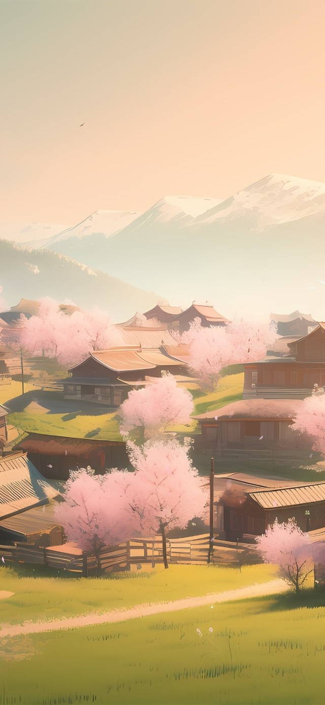 唯美桃花山川
