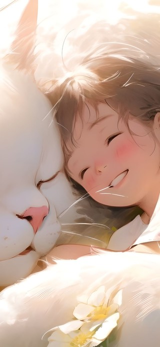 女孩和她的大猫