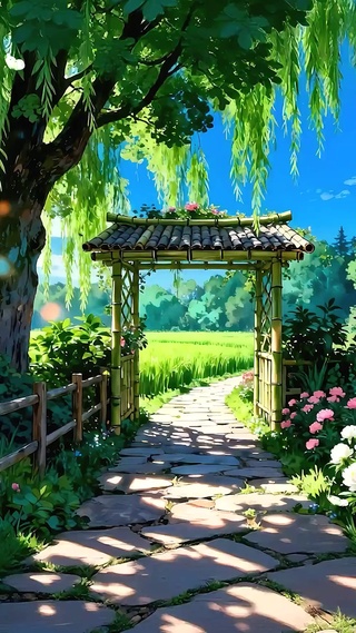 护眼绿景花草树木