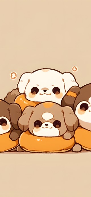 四只可爱狗狗