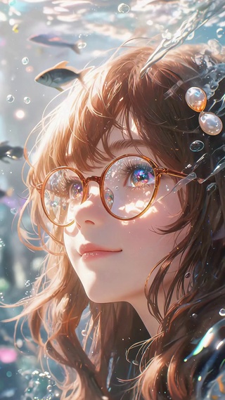 治愈海底女孩壁纸