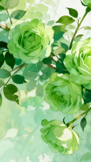 护眼绿色花朵