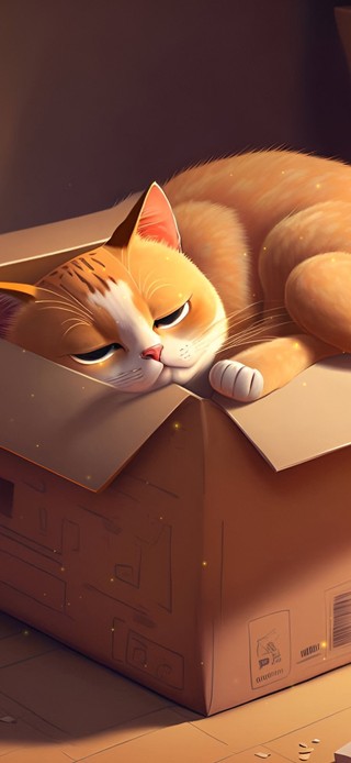 纸箱里的小猫