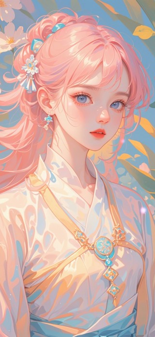4K长粉发古风唯美女生