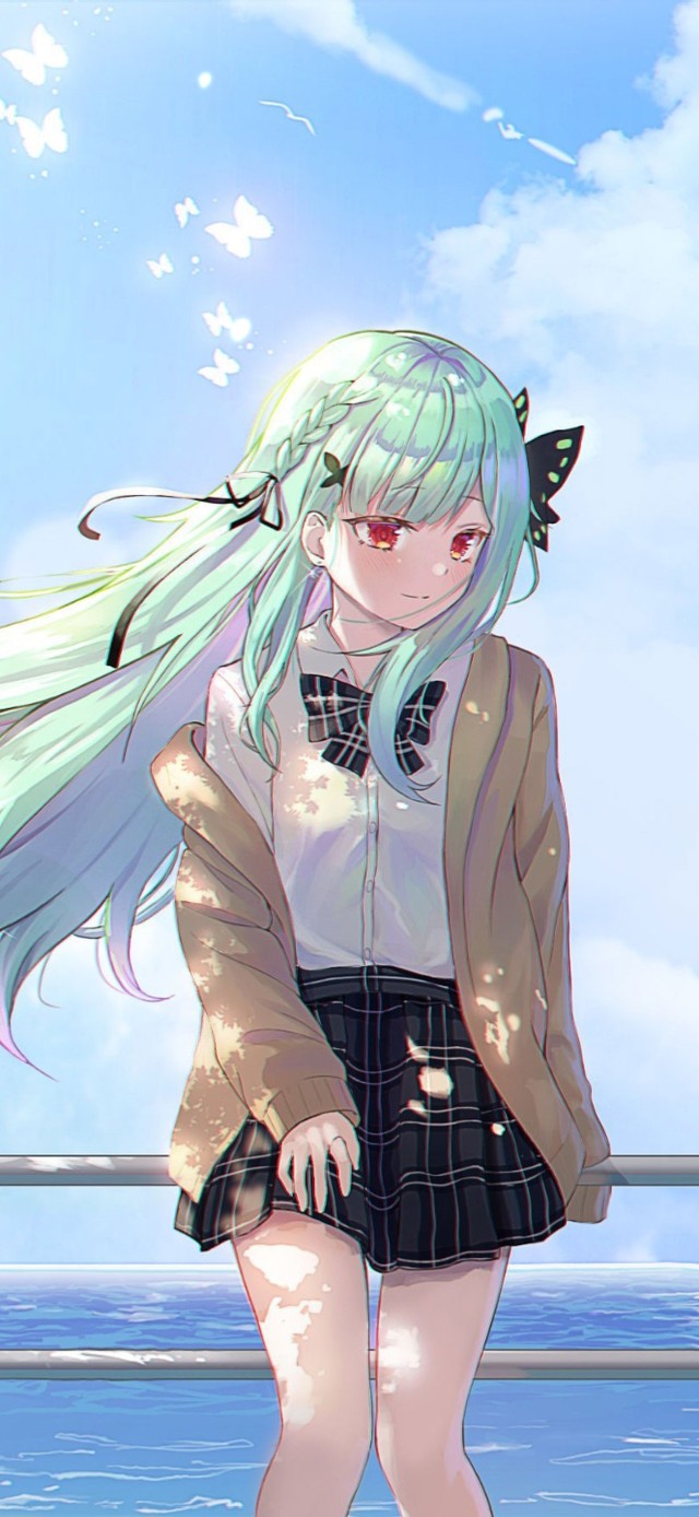 4K树荫下的少女和猫