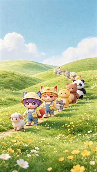 声声影影排队郊游