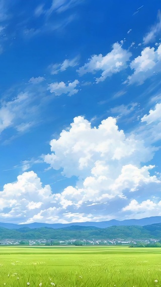 草地蓝天