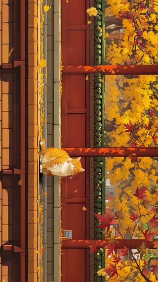秋天橘猫