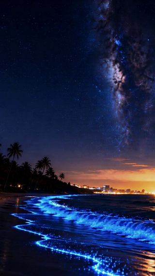 发光海滩流星 无缝循环