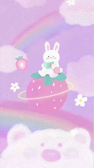 可爱星空草莓小兔兔