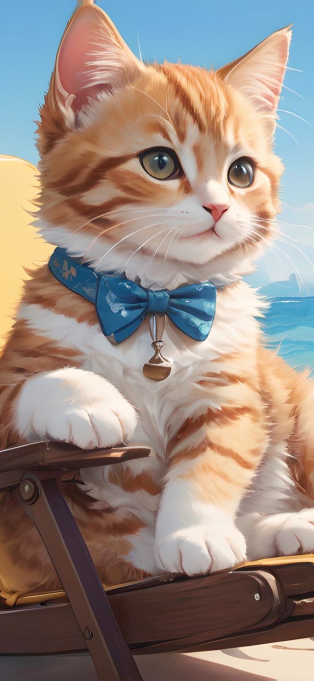 海边度假的猫咪