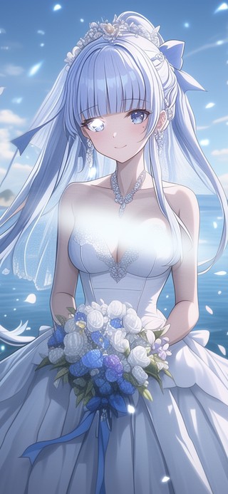 雪墨壁纸丨神里绫华丨纯白花嫁丨