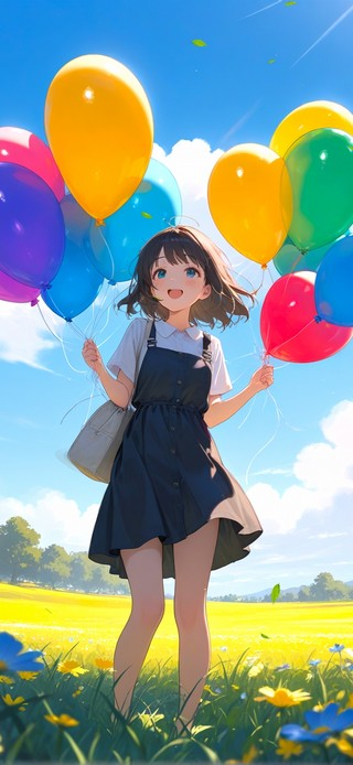 夏日气球少女