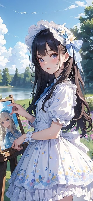 画画的少女