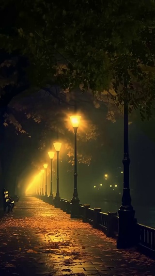 夜晚唯美街道