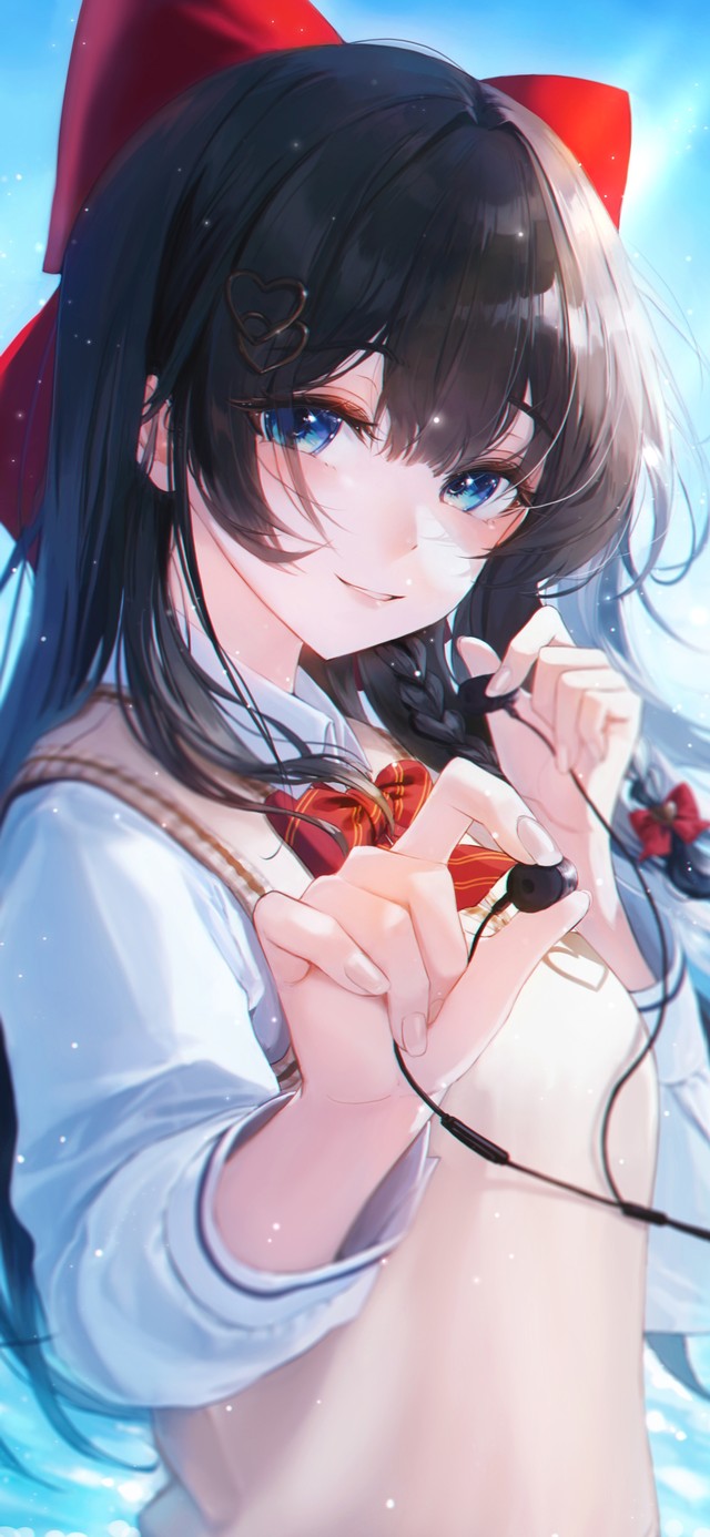 清纯可爱听音乐少女