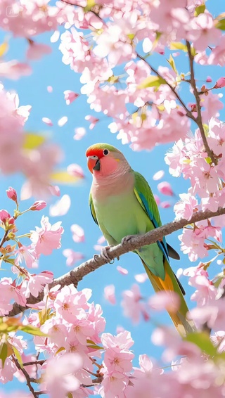 花中鹦鹉