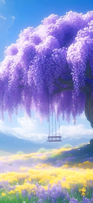 唯美紫藤树花海