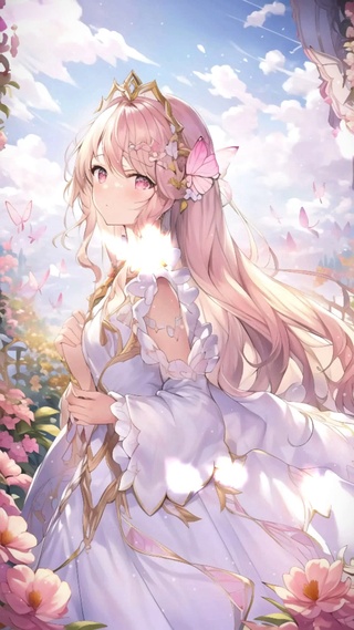 动态花丛少女（粉）