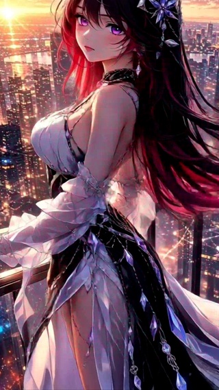 夕阳下的女孩