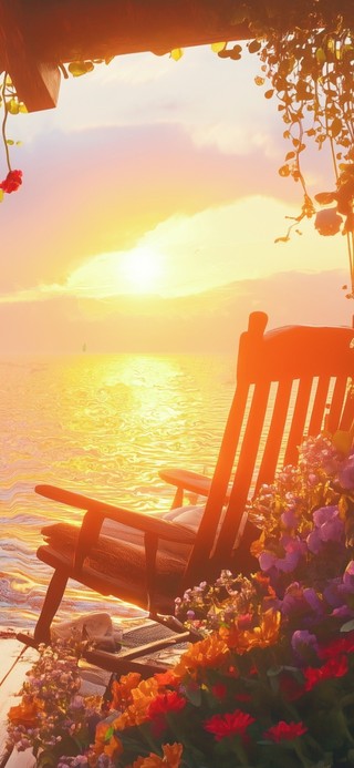 坐看夕阳