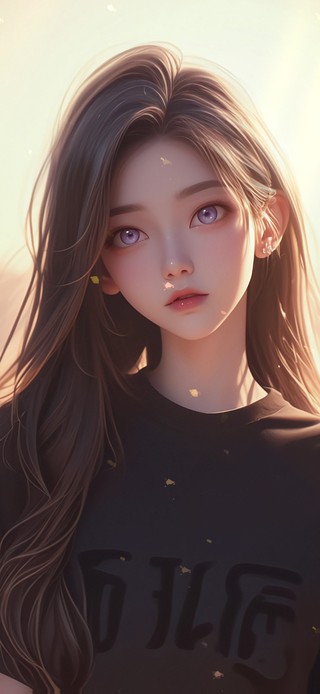 夕阳下的美女