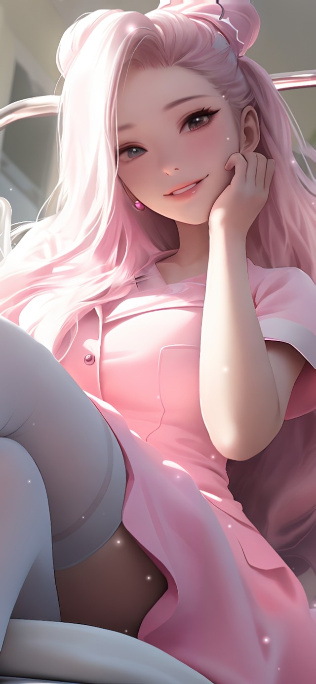 清纯粉红制服护士姐姐