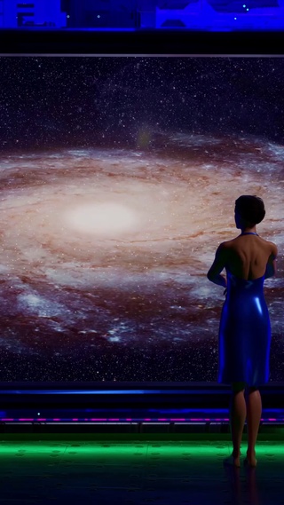 空间站 飞船 星系 窗